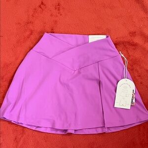 Elegant Women's Crisscross Slit Skort in Vibrant Pink